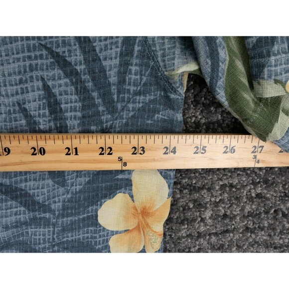 Tommy Bahama Shirt Mens XLX Blue Floral Print Silk Short Sleeve Beach Hawaiian - Picture 8 of 10